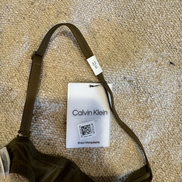 Calvin Klein Olive Green Mesh Bralette - Picture 2 of 2